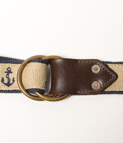 RRL RALPH LAUREN マルチ アンカー キャンバス リング ベルト メンズ SIZE 38 ダブルアールエル