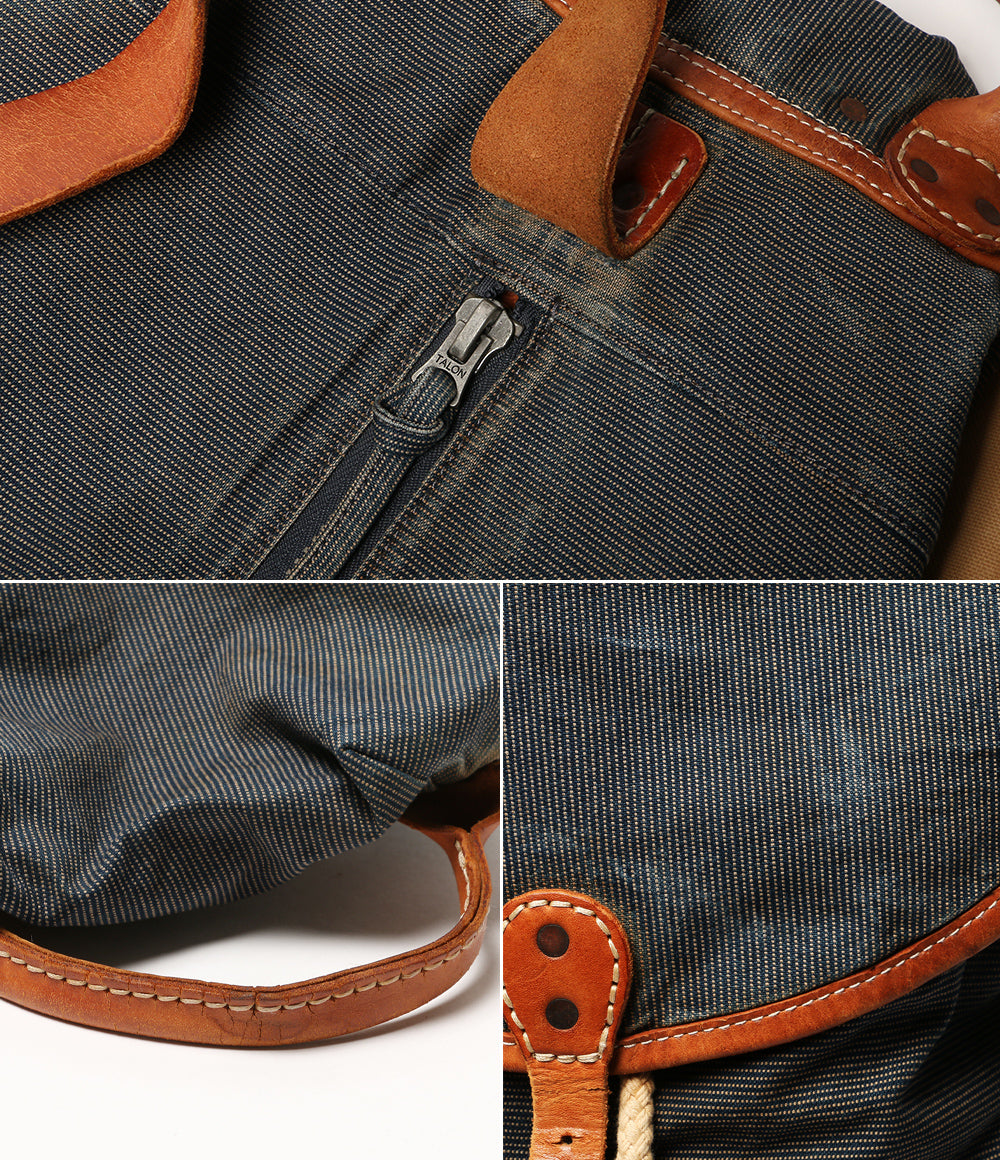 RRL RALPH LAUREN ショルダーバッグ ピンドットストライプ レザー ONE SHOULDER メンズ ダブルアールエル