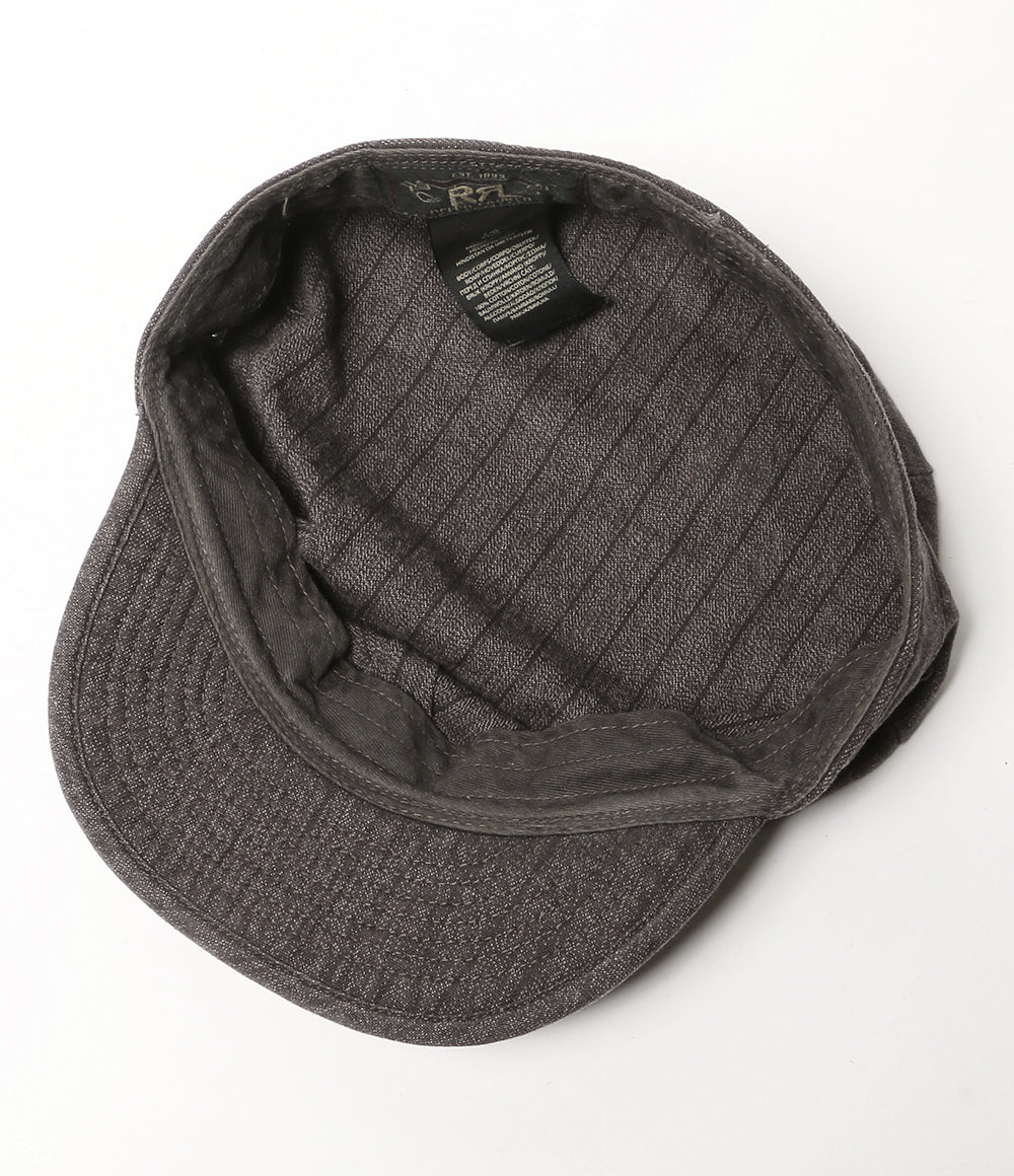 RRL RALPH LAUREN レイルロード キャップ ブラックストライプシャンブレー メンズ SIZE L ダブルアールエル