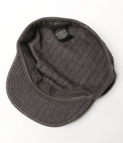 RRL RALPH LAUREN レイルロード キャップ ブラックストライプシャンブレー メンズ SIZE L ダブルアールエル