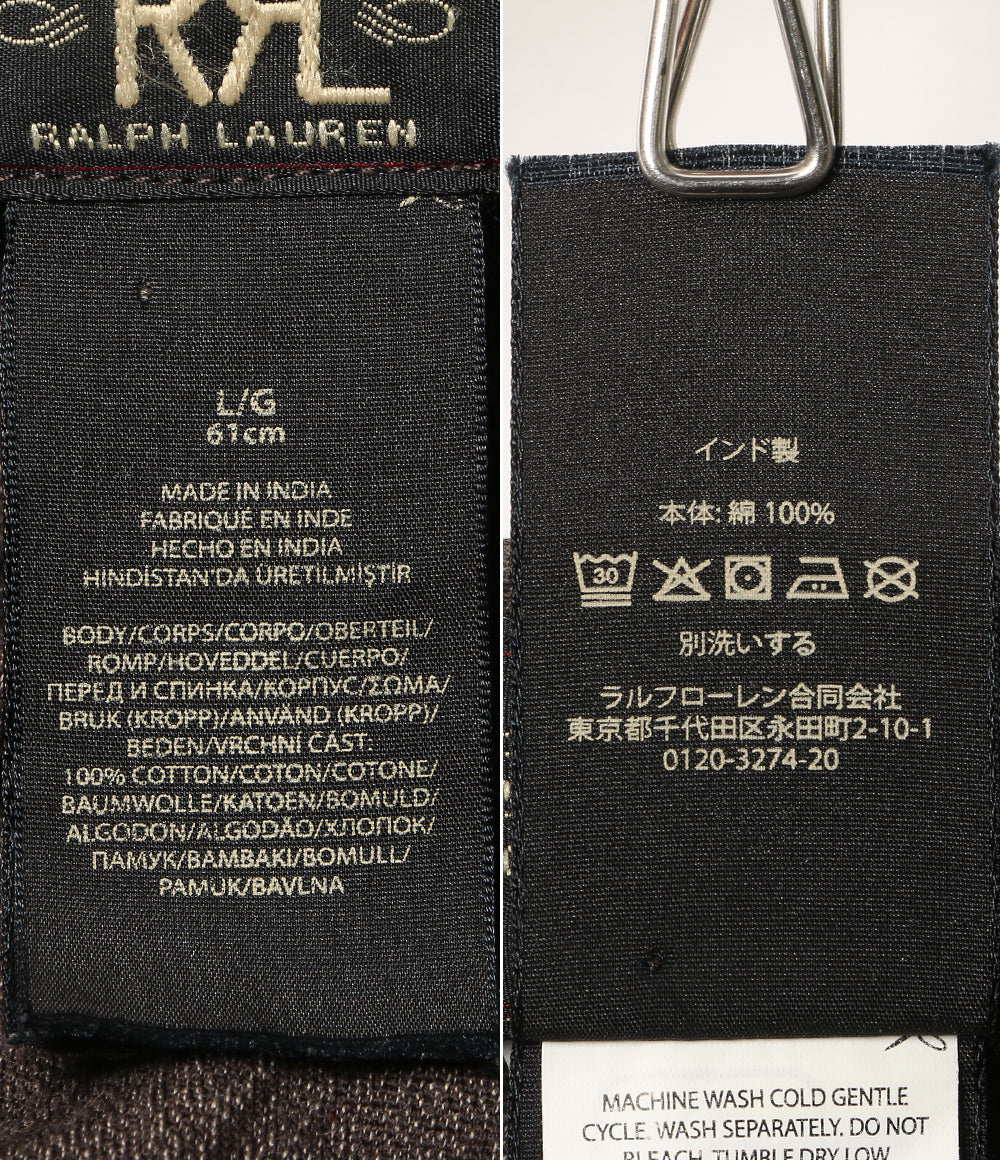 RRL RALPH LAUREN レイルロード キャップ ブラックストライプシャンブレー メンズ SIZE L ダブルアールエル