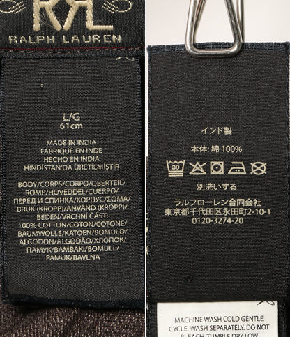 RRL RALPH LAUREN レイルロード キャップ ブラックストライプシャンブレー メンズ SIZE L ダブルアールエル
