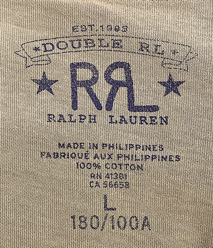 RRL RALPH LAUREN 半袖Ｔシャツ ガーメントダイ プリントTシャツ オリーブ メンズ SIZE L ダブルアールエル