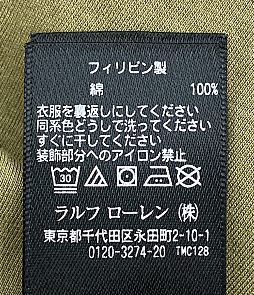 RRL RALPH LAUREN 半袖Ｔシャツ ガーメントダイ プリントTシャツ オリーブ メンズ SIZE L ダブルアールエル
