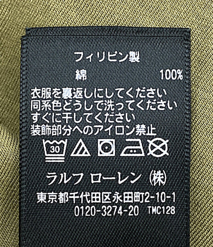 RRL RALPH LAUREN 半袖Ｔシャツ ガーメントダイ プリントTシャツ オリーブ メンズ SIZE L ダブルアールエル