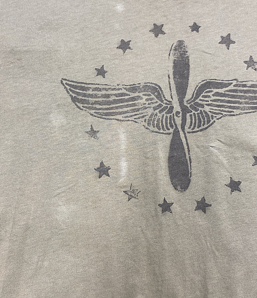 RRL RALPH LAUREN 半袖Ｔシャツ ガーメントダイ プリントTシャツ オリーブ メンズ SIZE L ダブルアールエル