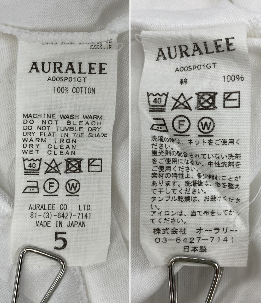 AURALEE 長袖ＴシャツLUSTER PLAITING LS TEE ホワイト メンズ SIZE 5 オーラリー