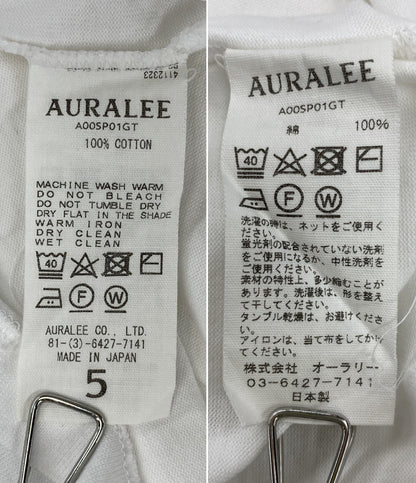AURALEE 長袖ＴシャツLUSTER PLAITING LS TEE ホワイト メンズ SIZE 5 オーラリー
