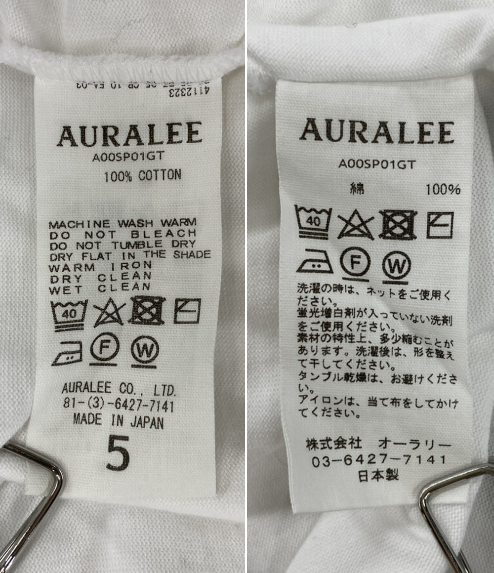 AURALEE 長袖Ｔシャツ LUSTER PLAITING LS TEE ホワイト メンズ SIZE 5 オーラリー