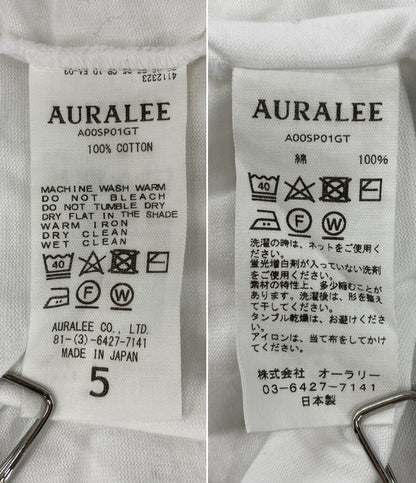 AURALEE 長袖Ｔシャツ LUSTER PLAITING LS TEE ホワイト メンズ SIZE 5 オーラリー