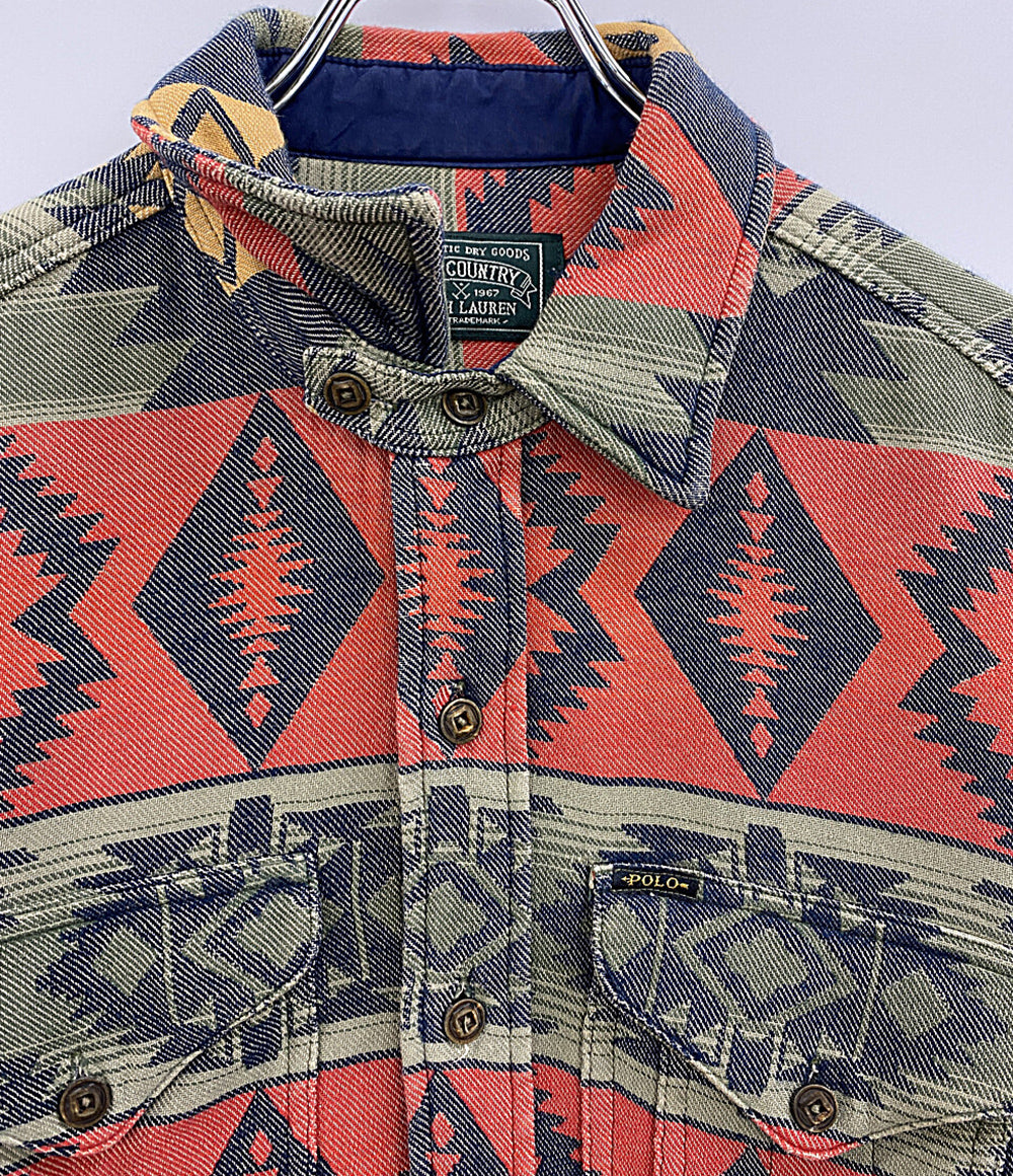 POLO COUNTRY RALPH LAUREN ネイティブ柄 JACQUARD シャツジャケット チンスト メンズ SIZE M ポロカントリー ラルフローレン