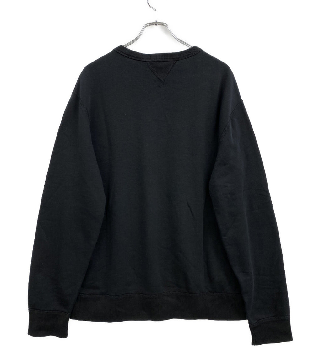 美品 POLO RALPH LAUREN スウェット 両Vガゼット フレンチテリー ブラック メンズ SIZE L ポロ・ラルフローレン
