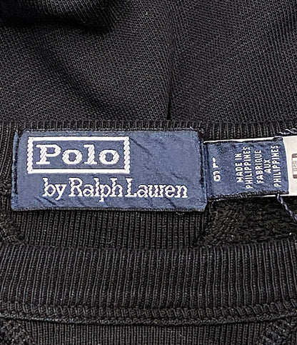 美品 POLO RALPH LAUREN スウェット 両Vガゼット フレンチテリー ブラック メンズ SIZE L ポロ・ラルフローレン