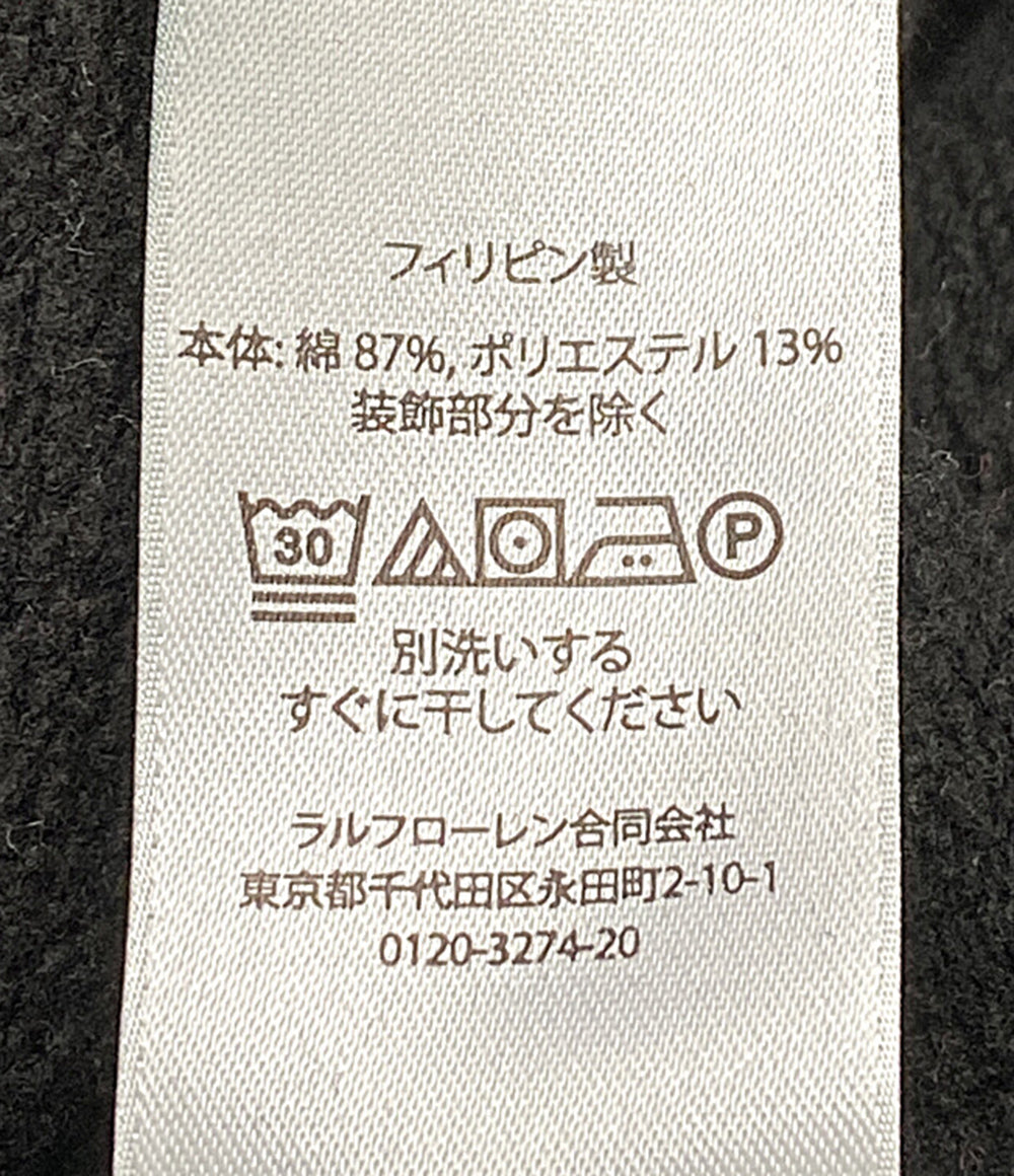 美品 POLO RALPH LAUREN スウェット 両Vガゼット フレンチテリー ブラック メンズ SIZE L ポロ・ラルフローレン