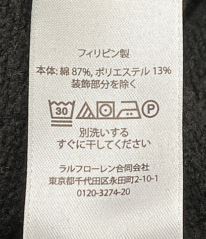美品 POLO RALPH LAUREN スウェット 両Vガゼット フレンチテリー ブラック メンズ SIZE L ポロ・ラルフローレン