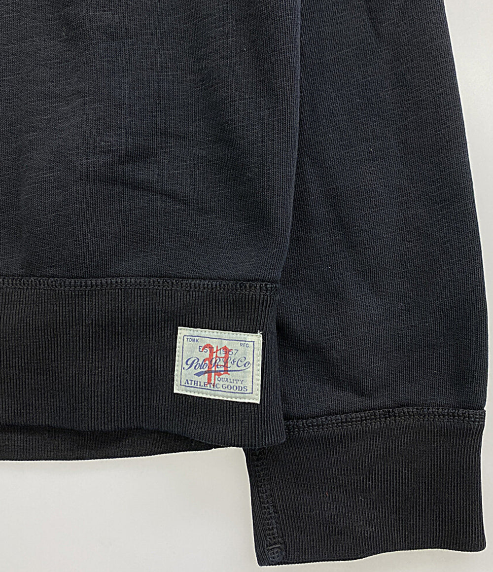 美品 POLO RALPH LAUREN スウェット 両Vガゼット フレンチテリー ブラック メンズ SIZE L ポロ・ラルフローレン