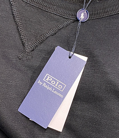 美品 POLO RALPH LAUREN スウェット 両Vガゼット フレンチテリー ブラック メンズ SIZE L ポロ・ラルフローレン