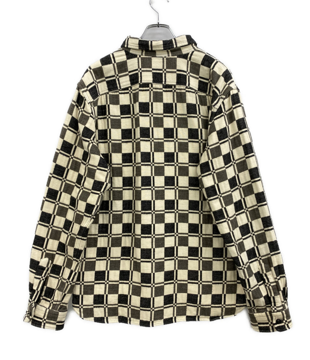 RRL RALPH LAUREN 長袖シャツ チェック ブラッシュド ジャガードワーク メンズ SIZE L ダブルアールエル