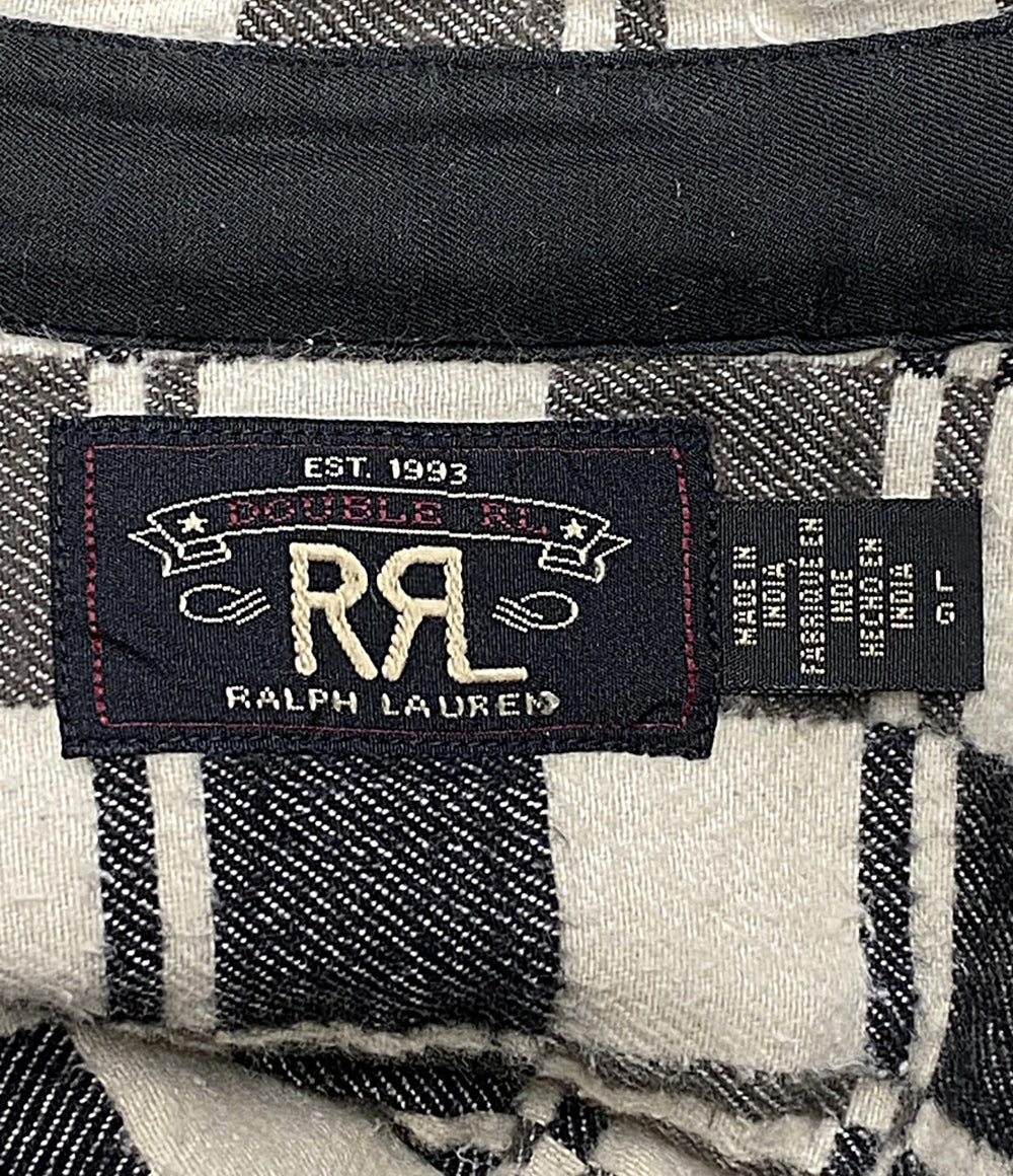 RRL RALPH LAUREN 長袖シャツ チェック ブラッシュド ジャガードワーク メンズ SIZE L ダブルアールエル
