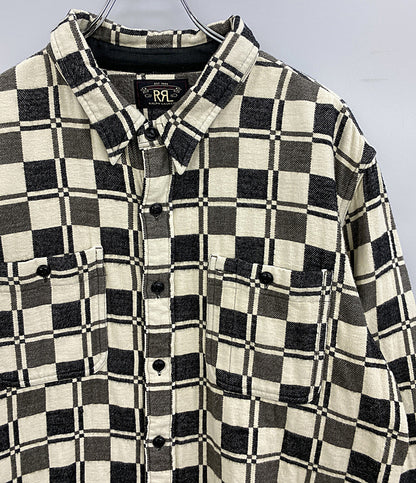 RRL RALPH LAUREN 長袖シャツ チェック ブラッシュド ジャガードワーク メンズ SIZE L ダブルアールエル