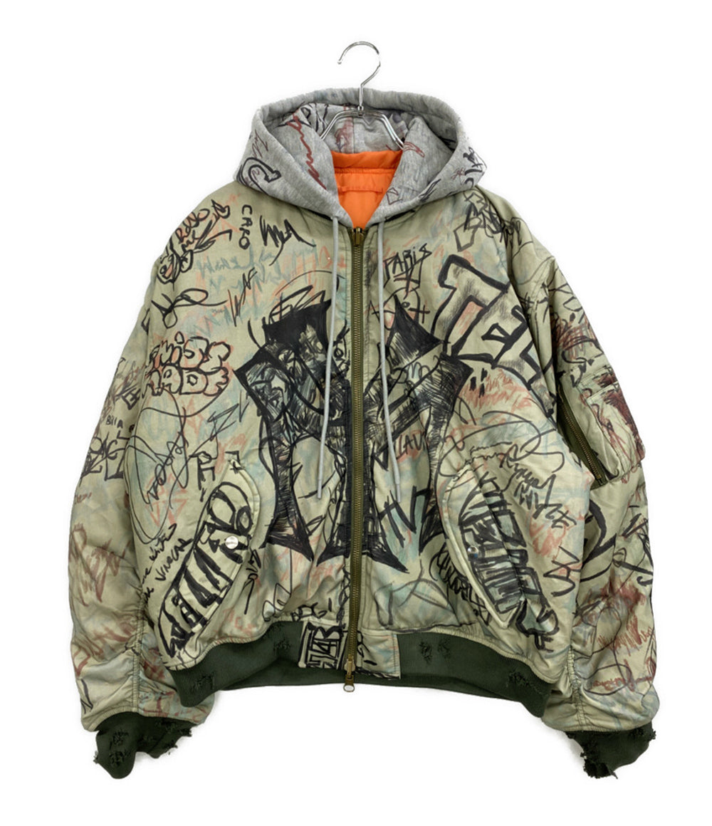 mowalola モワローラ ブルゾン graffiti bomber jacket カーキ 25AW メンズ SIZE L