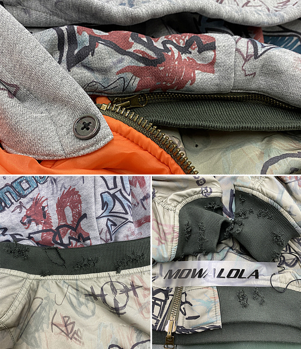 mowalola モワローラ ブルゾン graffiti bomber jacket カーキ 25AW メンズ SIZE L