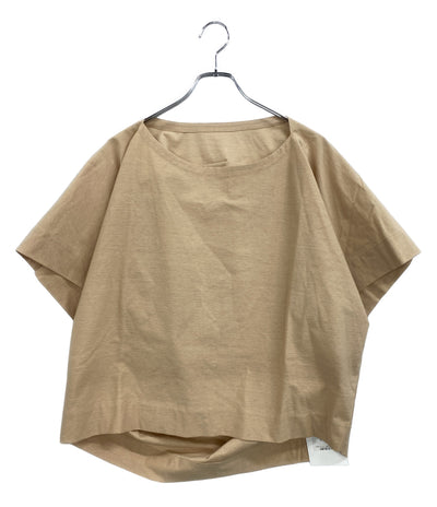 美品 ISSEY MIYAKE 半袖シャツ スモック ベージュ IM92JK510 レディース SIZE 2 イッセイミヤケ