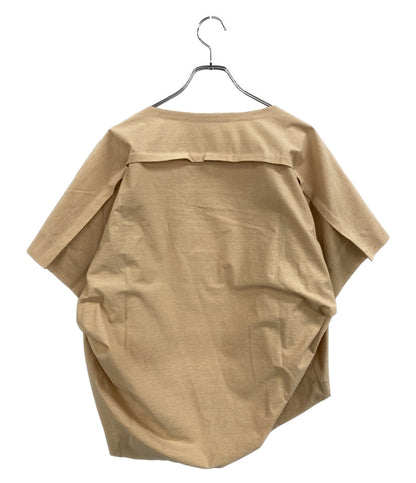 美品 ISSEY MIYAKE 半袖シャツ スモック ベージュ IM92JK510 レディース SIZE 2 イッセイミヤケ