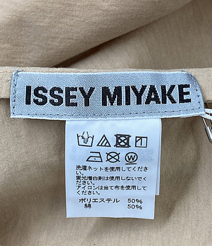 美品 ISSEY MIYAKE 半袖シャツ スモック ベージュ IM92JK510 レディース SIZE 2 イッセイミヤケ