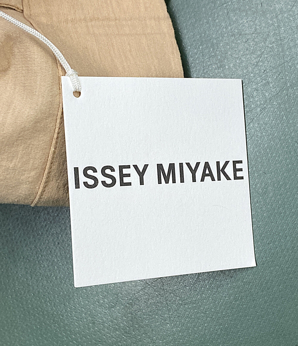 美品 ISSEY MIYAKE 半袖シャツ スモック ベージュ IM92JK510 レディース SIZE 2 イッセイミヤケ