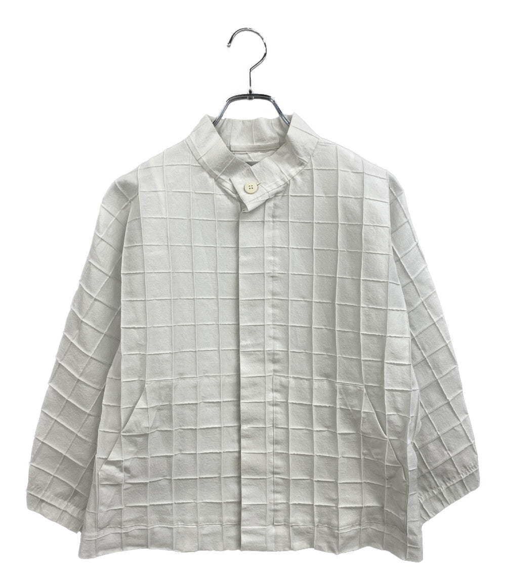 ISSEY MIYAKE 長袖シャツ ホワイト IM41FC507 レディース SIZE 2 イッセイミヤケ