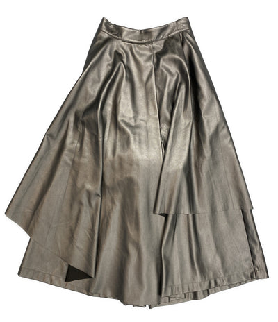 UN3D パンツ FAKE LEATHER ASYMME LAYERED PT 522450702301-01 レディース SIZE 38 アンスリード