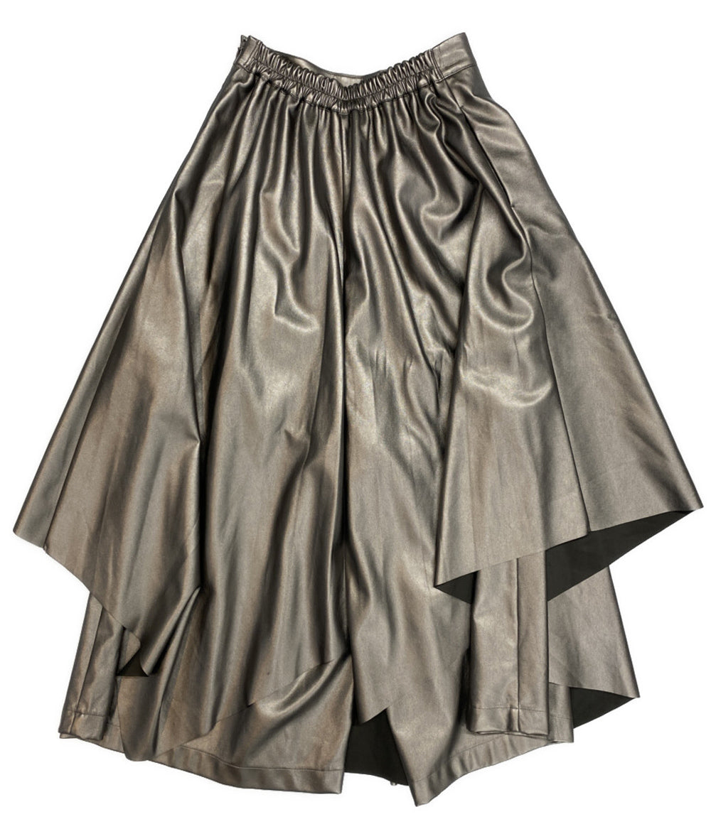 UN3D パンツ FAKE LEATHER ASYMME LAYERED PT 522450702301-01 レディース SIZE 38 アンスリード