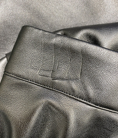 UN3D パンツ FAKE LEATHER ASYMME LAYERED PT 522450702301-01 レディース SIZE 38 アンスリード