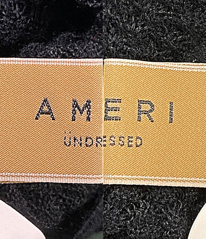 美品 AMERI 長袖ワンピース UND CROSS NECK CROCHET KNIT DRESS 02320520670 レディース SIZE S アメリ