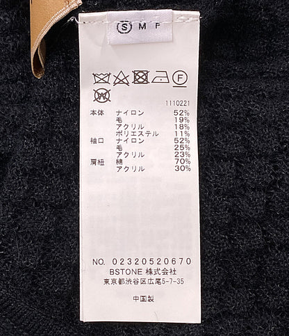 美品 AMERI 長袖ワンピース UND CROSS NECK CROCHET KNIT DRESS 02320520670 レディース SIZE S アメリ