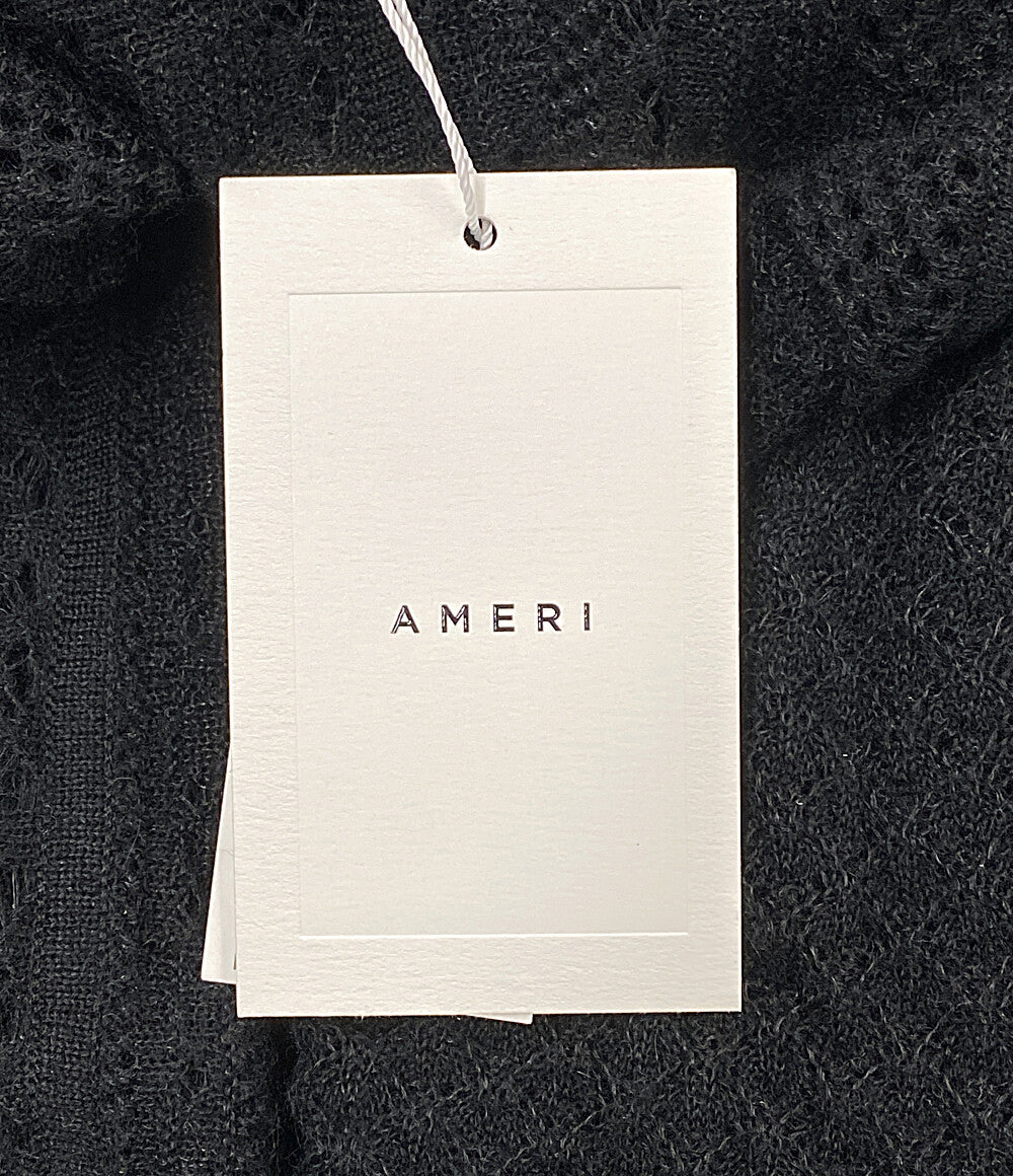 美品 AMERI 長袖ワンピース UND CROSS NECK CROCHET KNIT DRESS 02320520670 レディース SIZE S アメリ