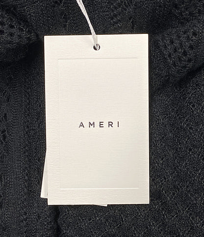 美品 AMERI 長袖ワンピース UND CROSS NECK CROCHET KNIT DRESS 02320520670 レディース SIZE S アメリ