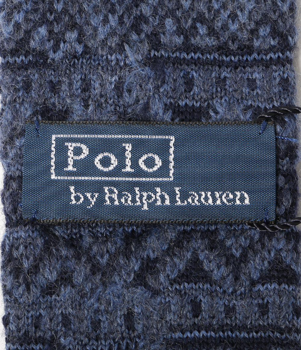 美品 POLO RALPH LAUREN ネクタイ フェア アイル ニット ウール ネイビー メンズ ポロ・ラルフローレン