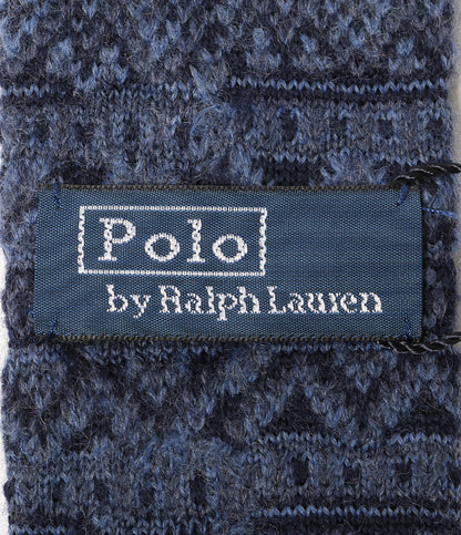 美品 POLO RALPH LAUREN ネクタイ フェア アイル ニット ウール ネイビー メンズ ポロ・ラルフローレン