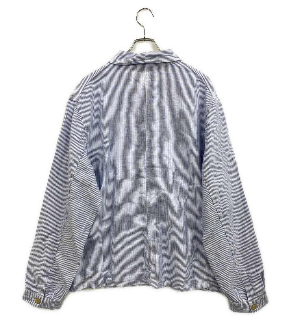 美品 POLO RALPH LAUREN 26SS リネン ユーティリティー オーバーシャツ カバナ ブルー メンズ SIZE L ポロ・ラルフローレン