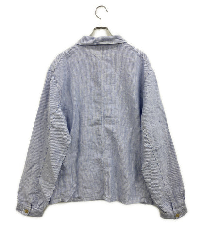 美品 POLO RALPH LAUREN 26SS リネン ユーティリティー オーバーシャツ カバナ ブルー メンズ SIZE L ポロ・ラルフローレン