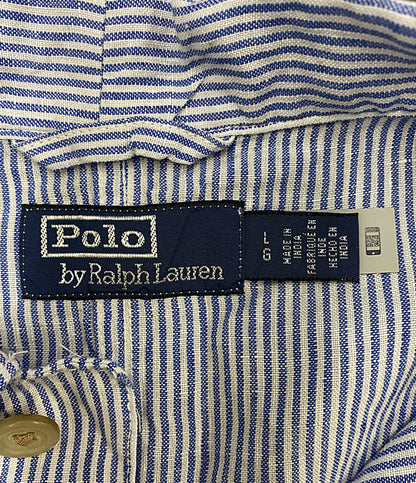 美品 POLO RALPH LAUREN 26SS リネン ユーティリティー オーバーシャツ カバナ ブルー メンズ SIZE L ポロ・ラルフローレン