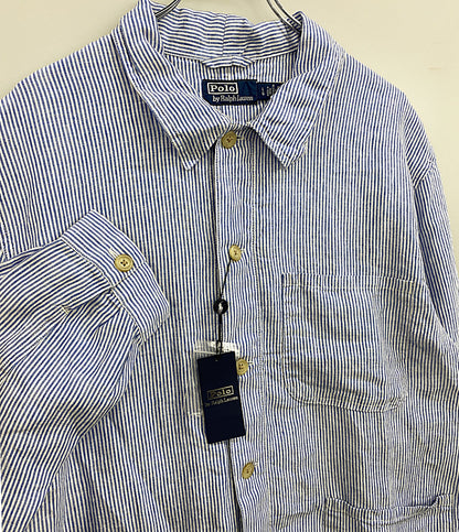 美品 POLO RALPH LAUREN 26SS リネン ユーティリティー オーバーシャツ カバナ ブルー メンズ SIZE L ポロ・ラルフローレン