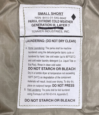 TENNIER INDUSTRIES INC テニアーインダストリーズ ダウンジャケット メンズ SIZE S