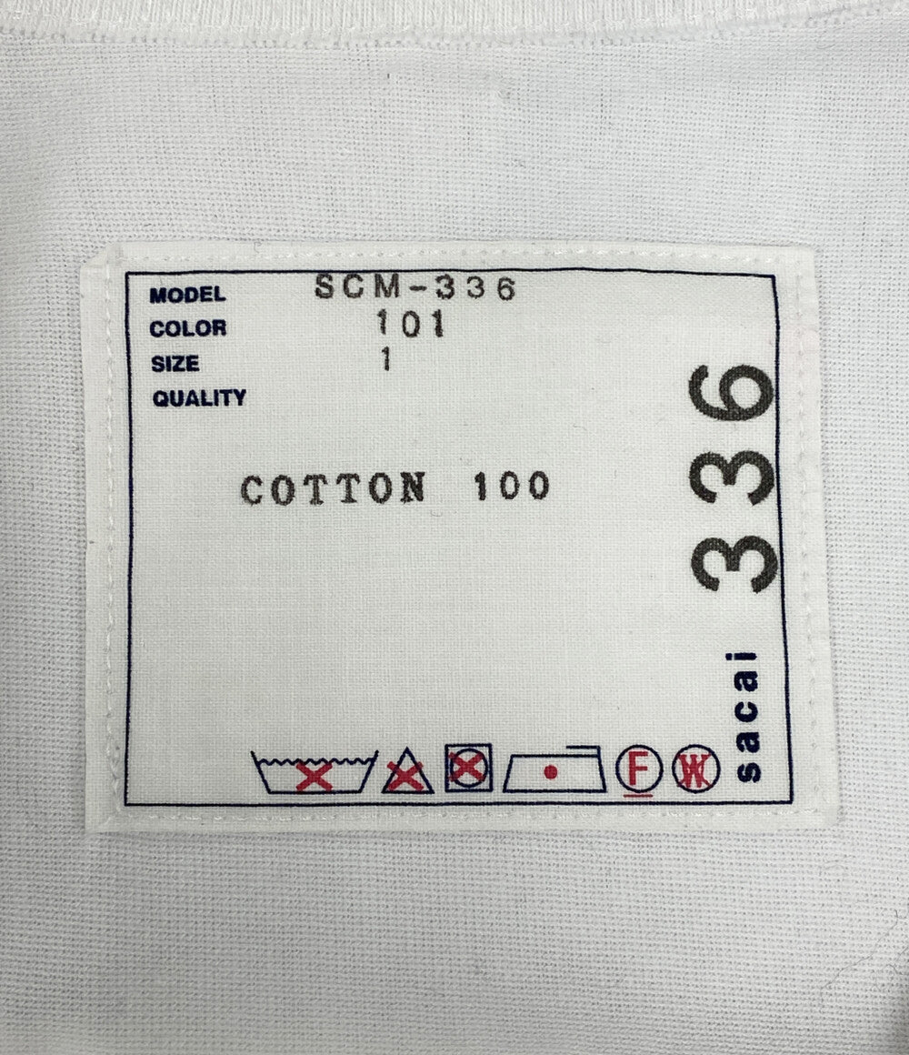 sacai 半袖Ｔシャツ ロゴ刺繍 ホワイト コットン SCM-336 26SS メンズ SIZE 1 サカイ