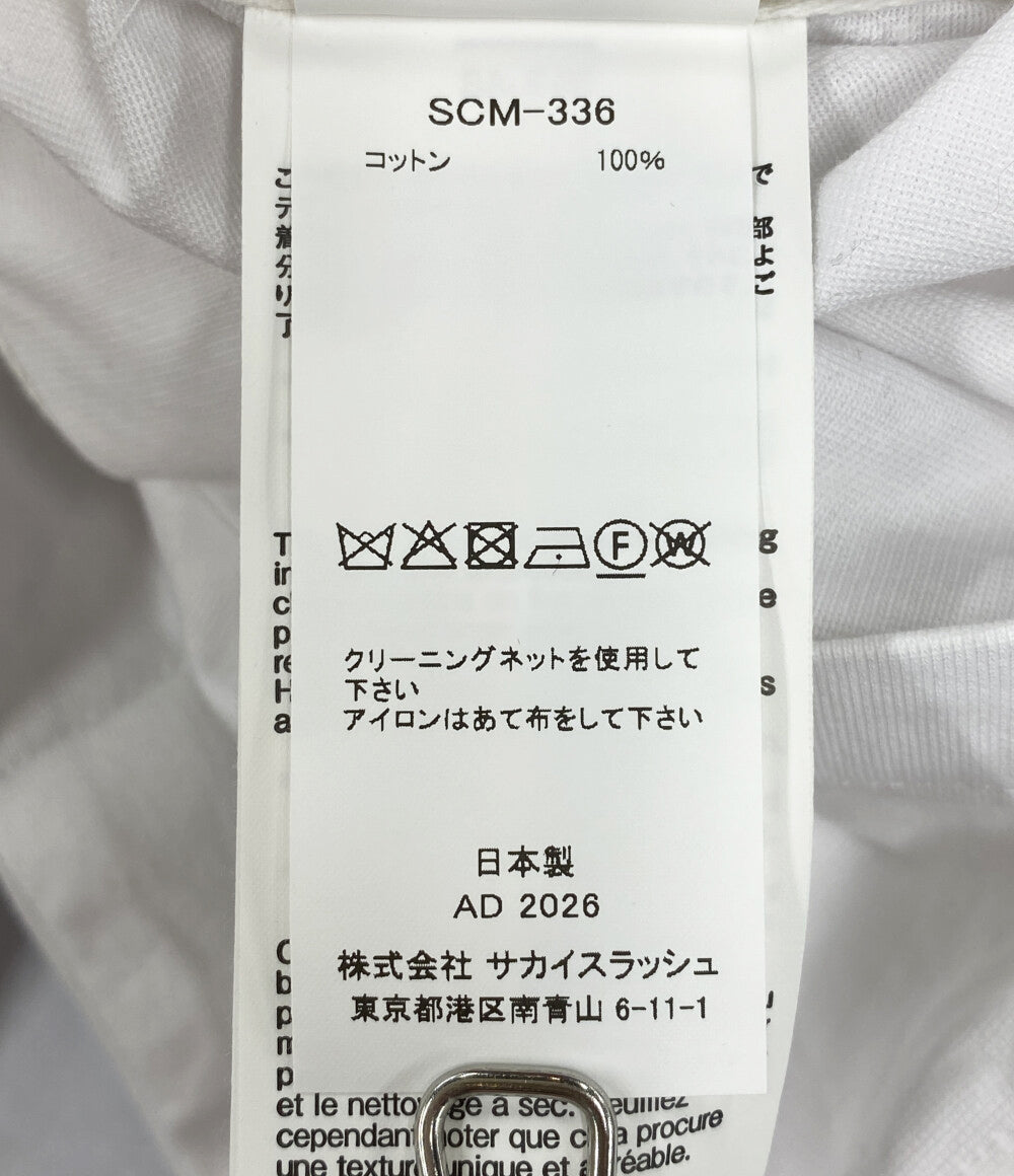 sacai 半袖Ｔシャツ ロゴ刺繍 ホワイト コットン SCM-336 26SS メンズ SIZE 1 サカイ