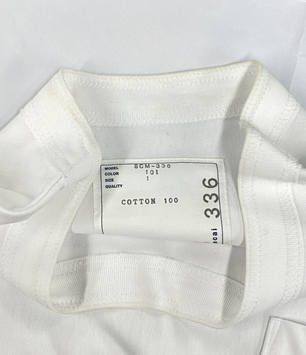 sacai 半袖Ｔシャツ ロゴ刺繍 ホワイト コットン SCM-336 26SS メンズ SIZE 1 サカイ