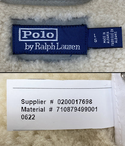 POLO RALPH LAUREN ジャケット SHEARLING JACKET ムートン 羊革 グレー メンズ SIZE L ポロ・ラルフローレン