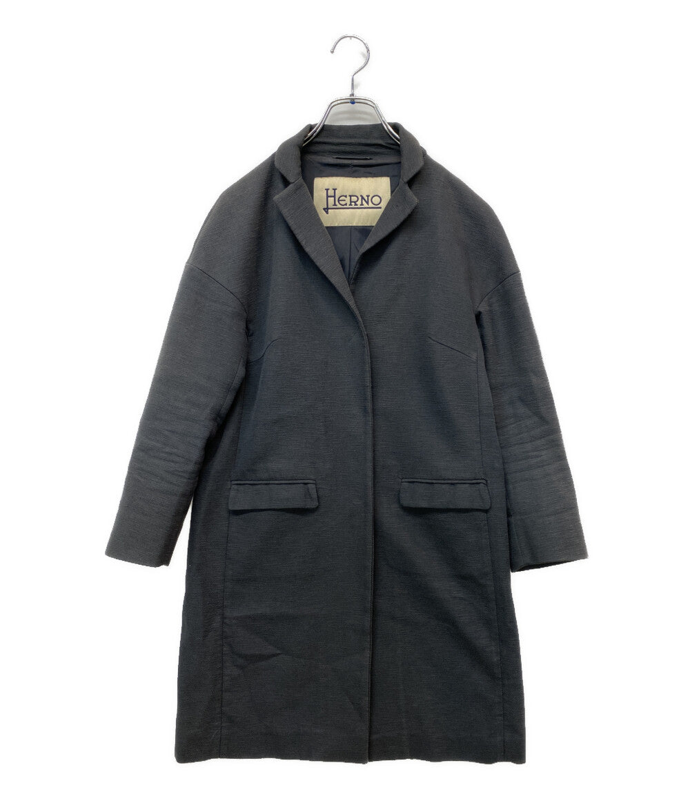 HERNO チェスターコート ブルーグレー レディース SIZE 40 ヘルノ